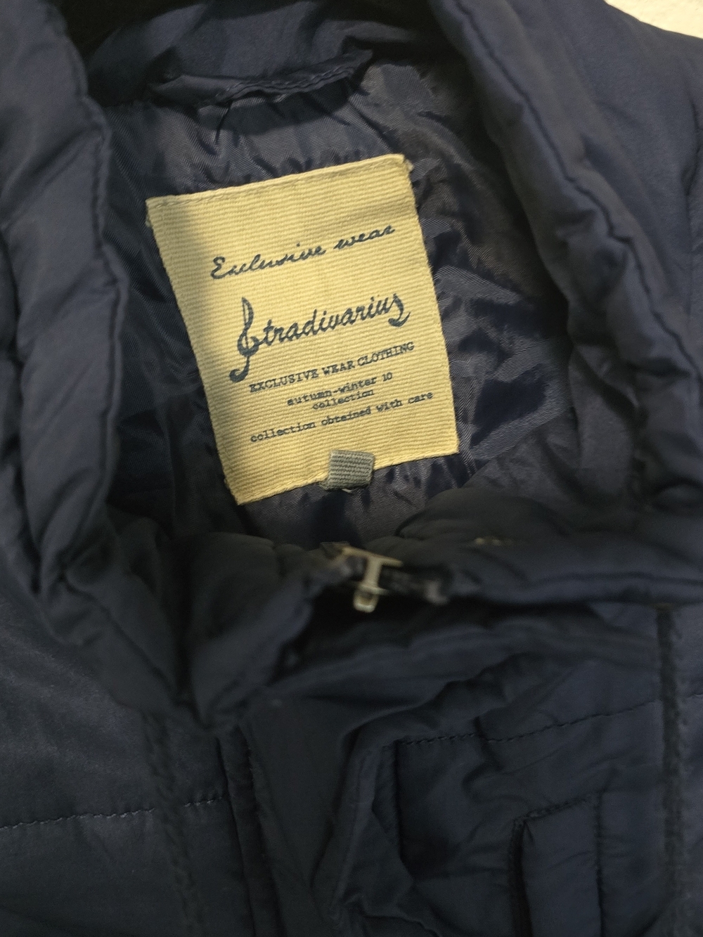Stradivarius Women's Navy Quilted Jacket